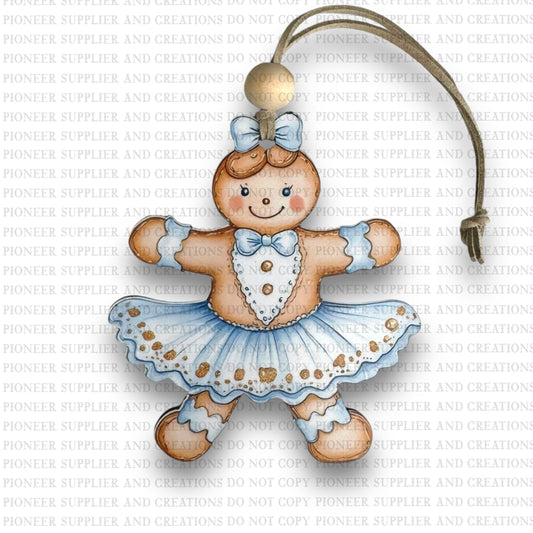 Chinoiserie Gingerbread Girl Ornament Sublimation Blank