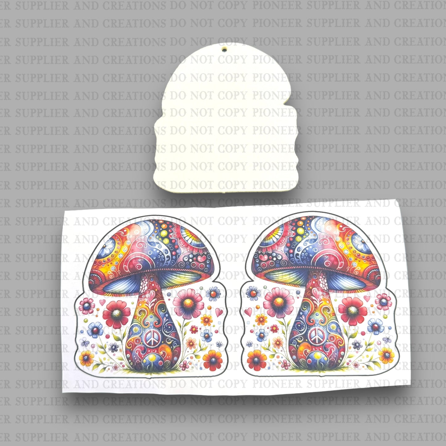 Mushroom Garden Air Freshener & Transfer Sublimation Blank Kit