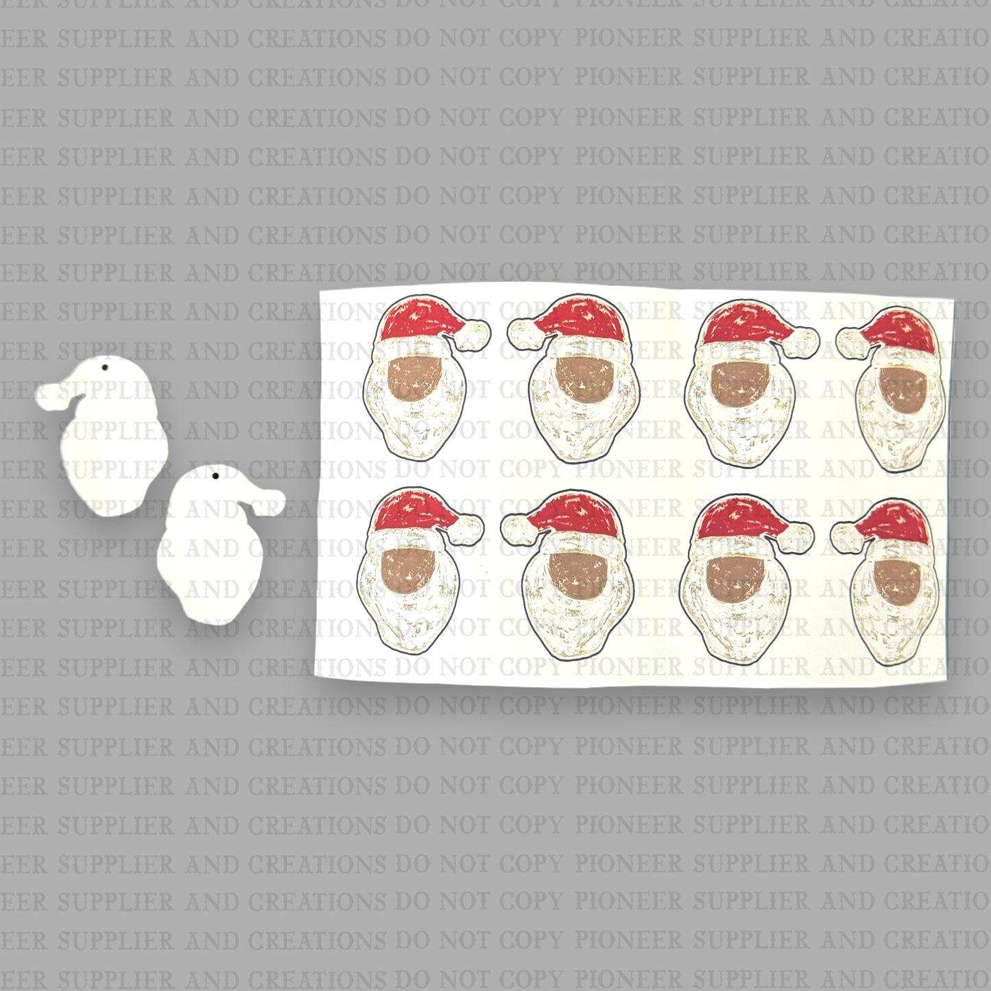 Gold Dark Santa Earring Sublimation Blank Kit | Exclusive