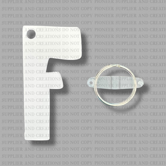 Alpha F Keychain Sublimation Blank  | Exclusive Monogram Moments