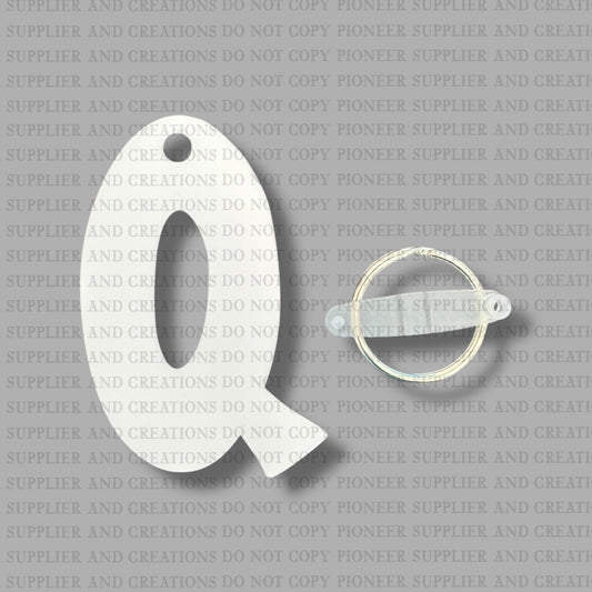 Alpha Q Keychain Sublimation Blank  | Exclusive Monogram Moments