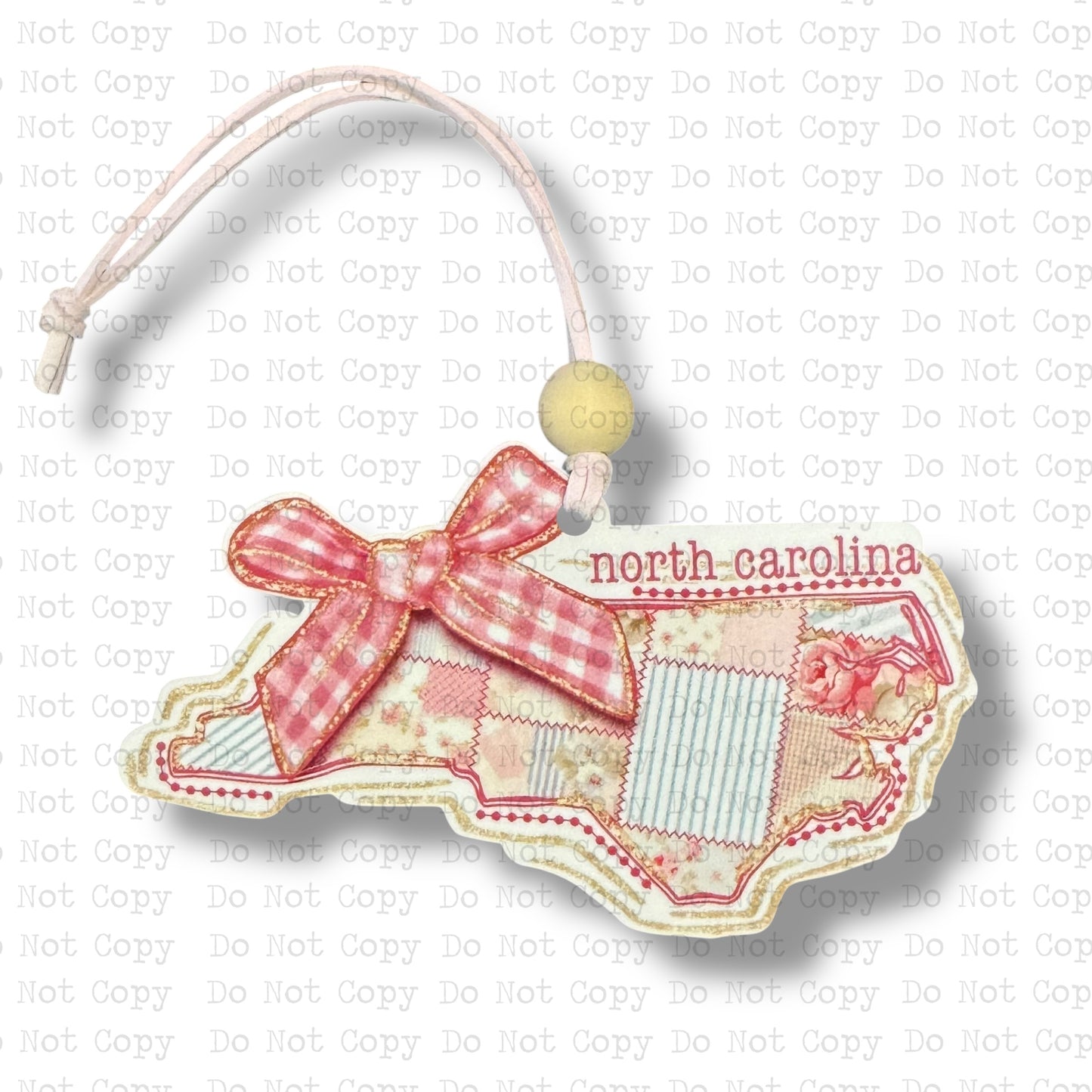 North Carolina Quilt Car Charm Sublimation Blanks | Exclusive Monogram Moments