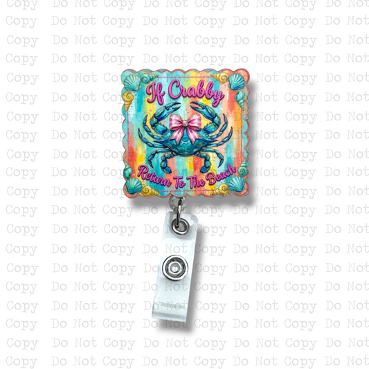 Crabby Beach Badge Button Sublimation Blank