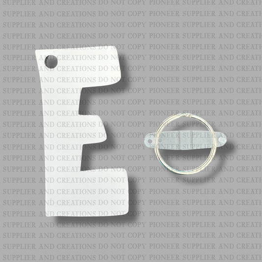 Alpha E Keychain Sublimation Blank  | Exclusive Monogram Moments