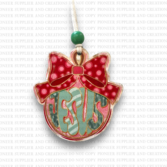 Jesus Croquette Bow Ornament Sublimation Blank