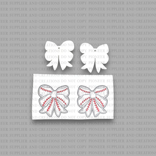 Baseball Bow Earring Sublimation Blanks | ARA