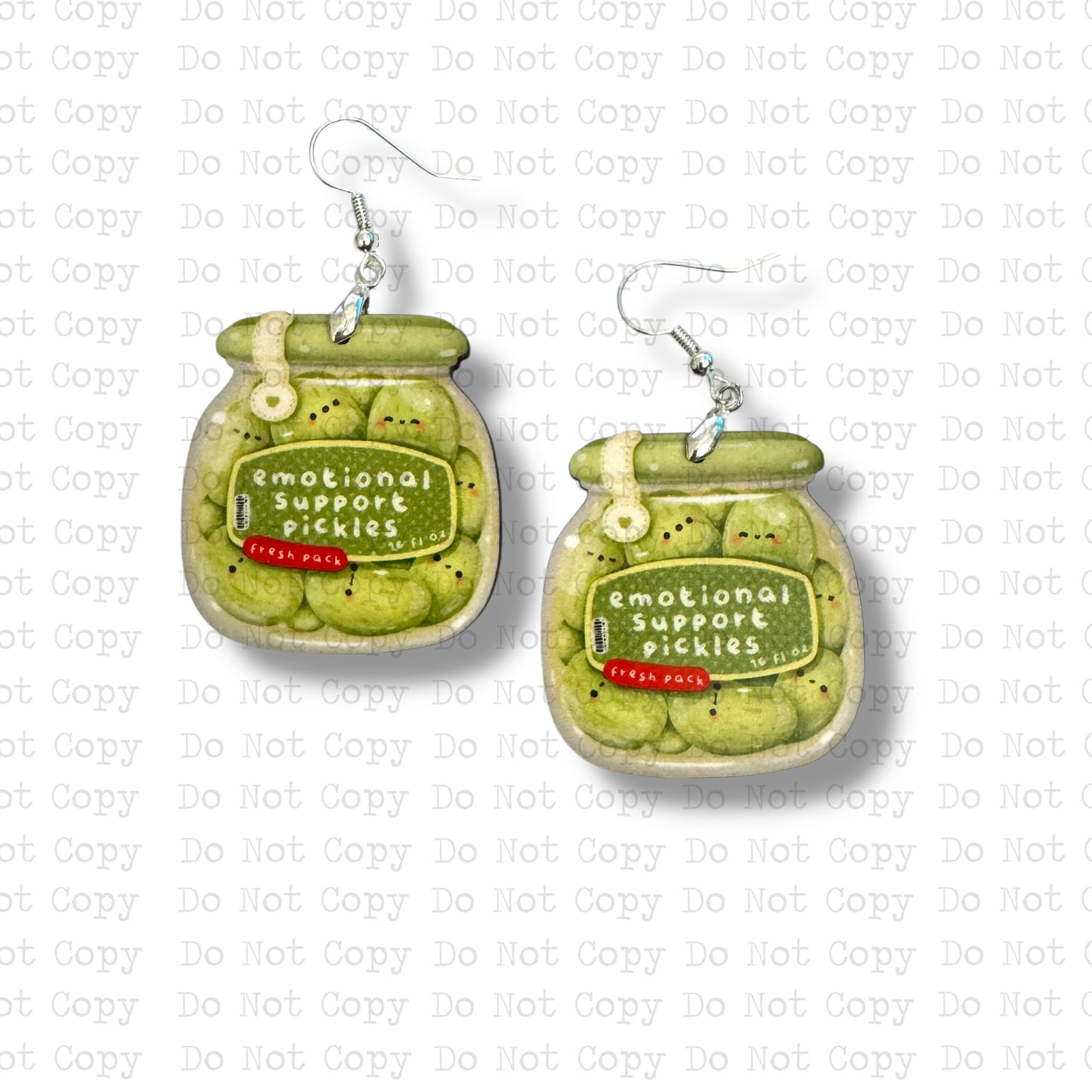 Emotional Support Pickles Earring Sublimation Blank Kit