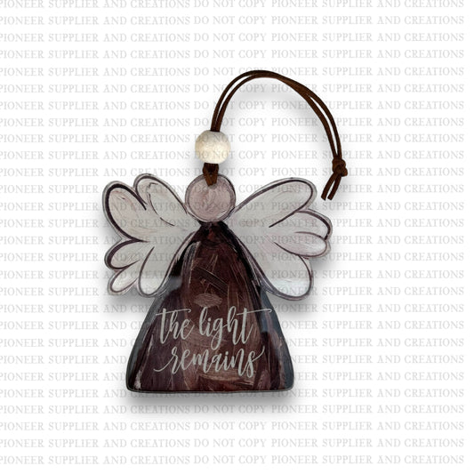 The Light Remains Brown Memorial Angel Ornament Sublimation Blank