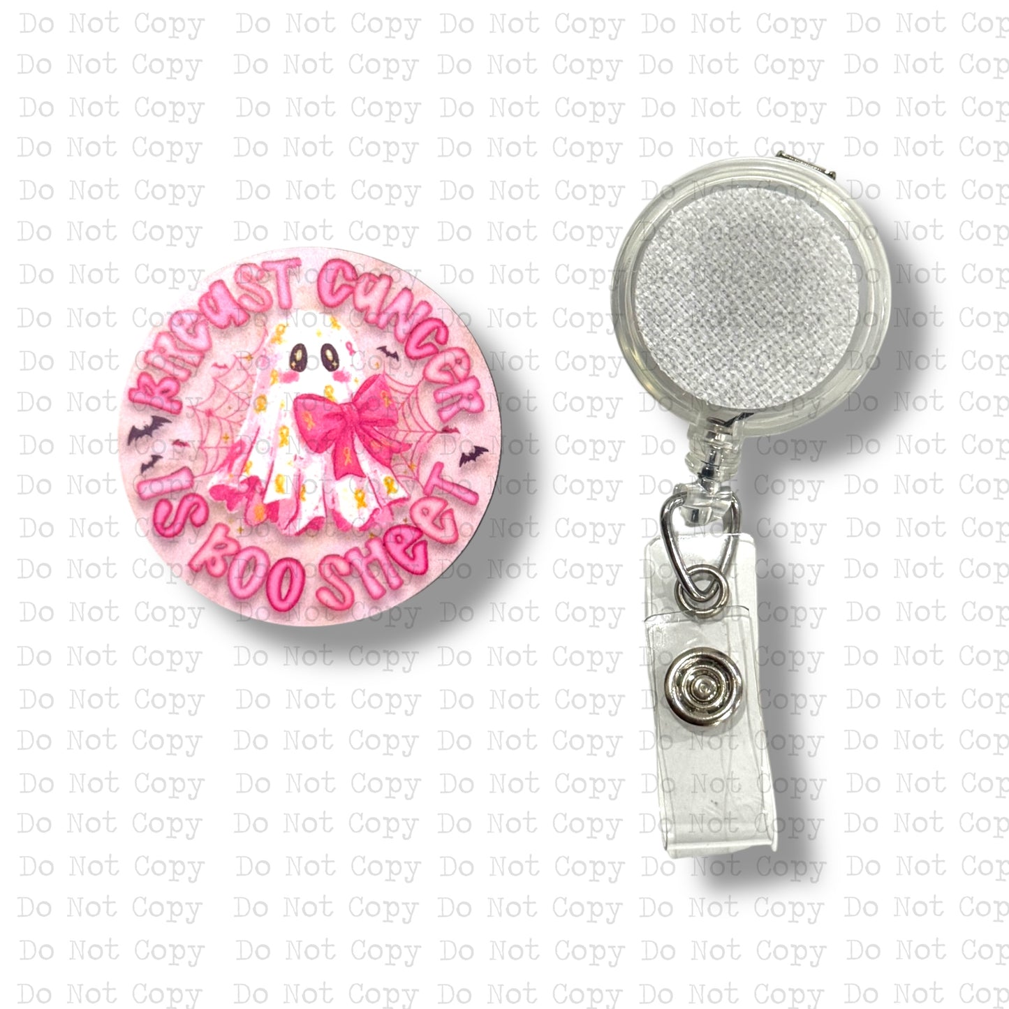Breast Cancer is Boo Sheet Badge Reel Sublimation Blank Kit