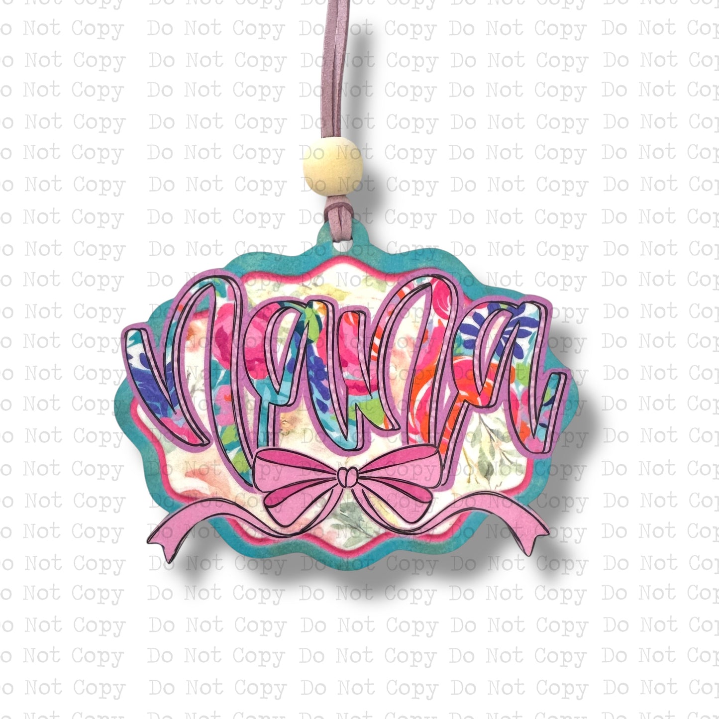 Nana Bright Painted Floral Car Charm Sublimation Blank
