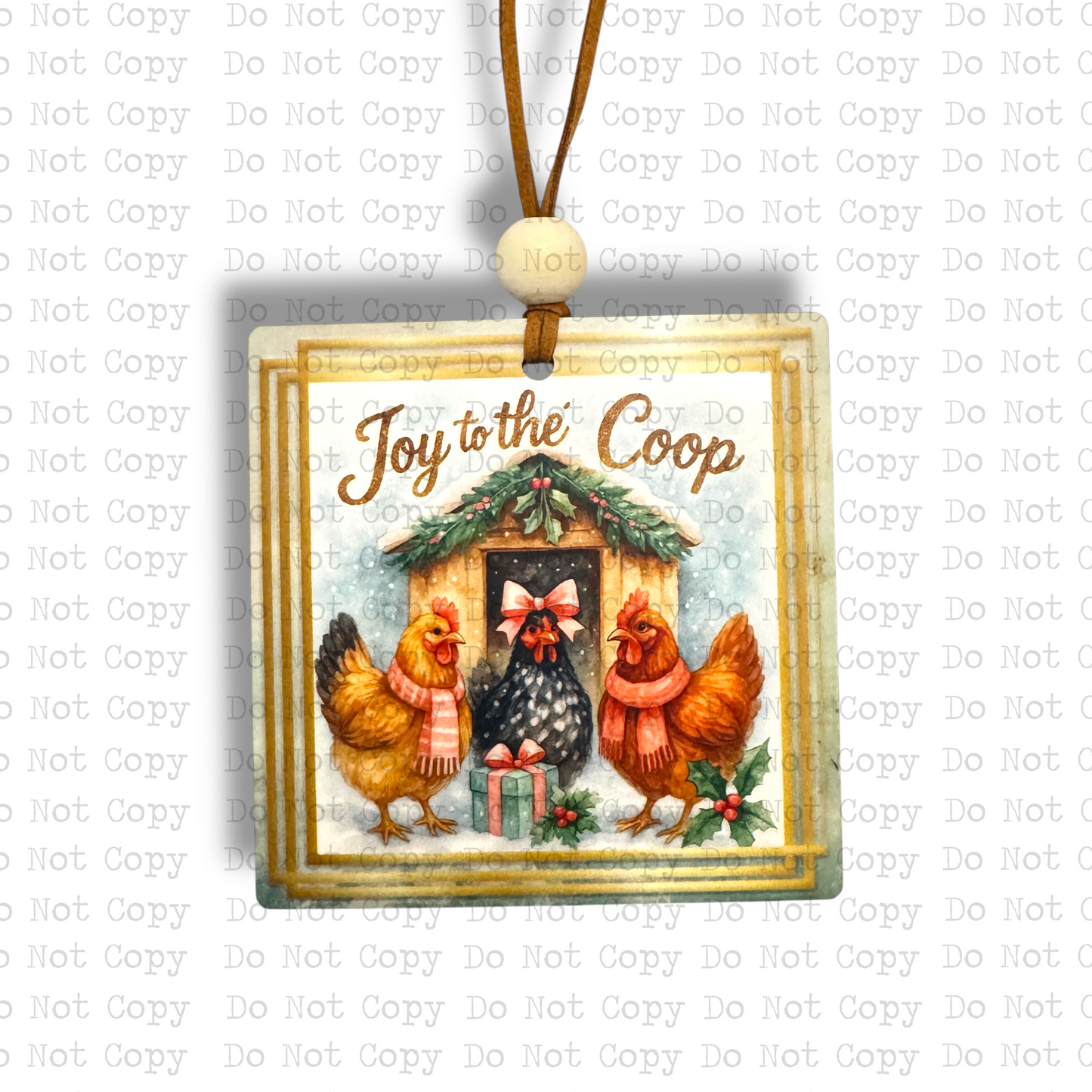 Joy To The Coop Ornament Sublimation Blank