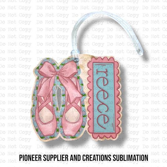 Ballet Shoes Name Patch Bag Tag Sublimation Blank Kit