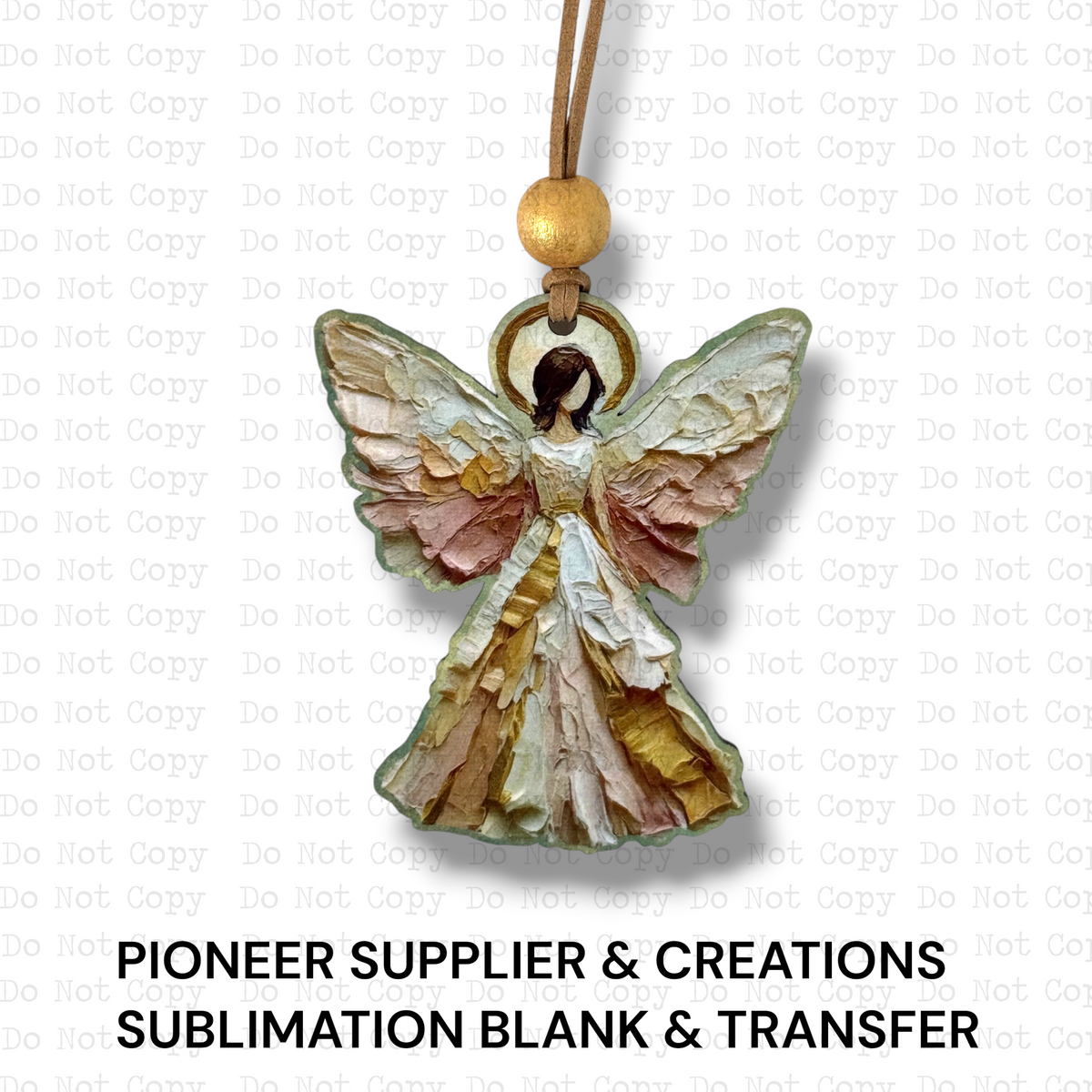 Hand Painted Angel Ornament Sublimation Blank