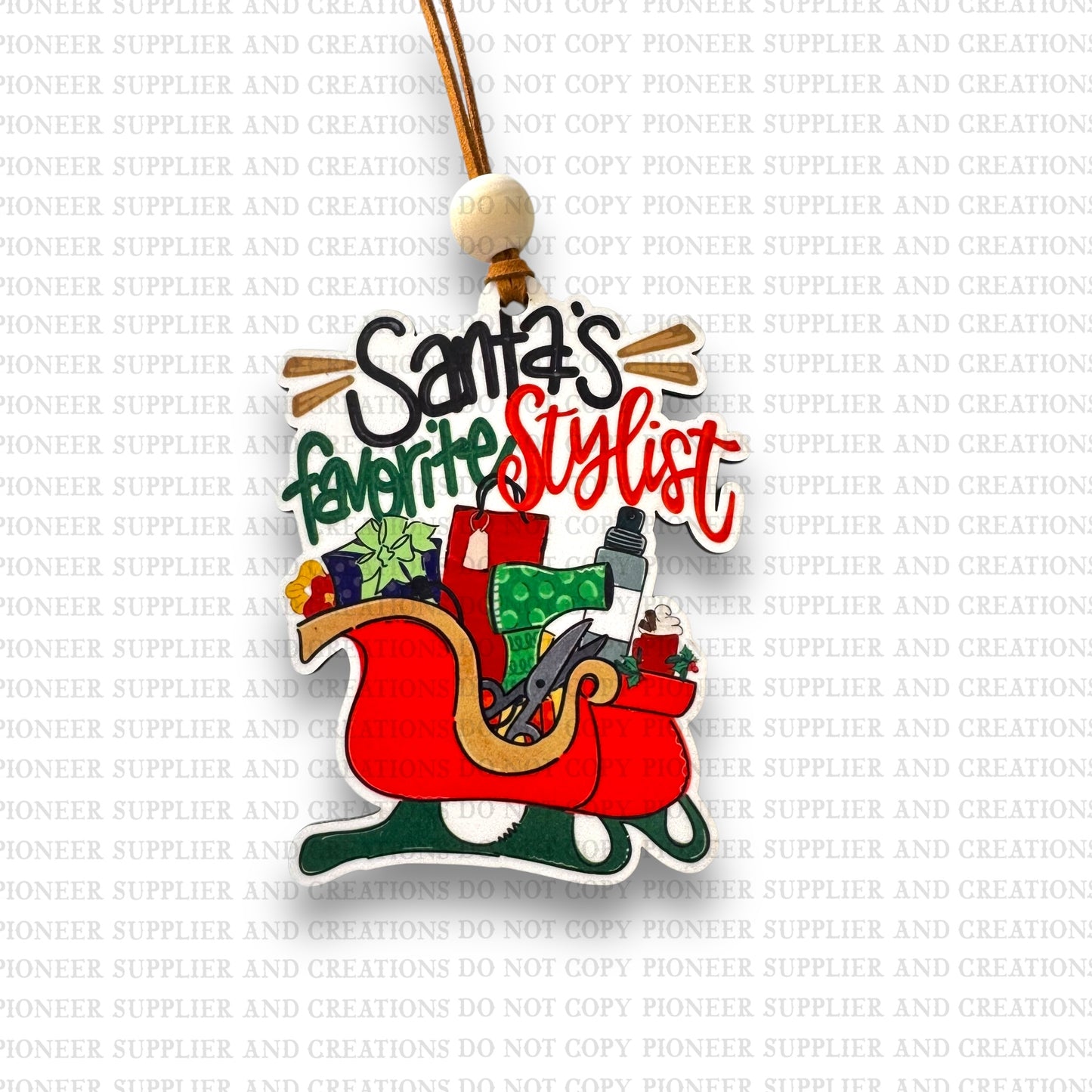 Santas Favorite Stylist Ornament Sublimation Blank | Exclusive Ruby Lou