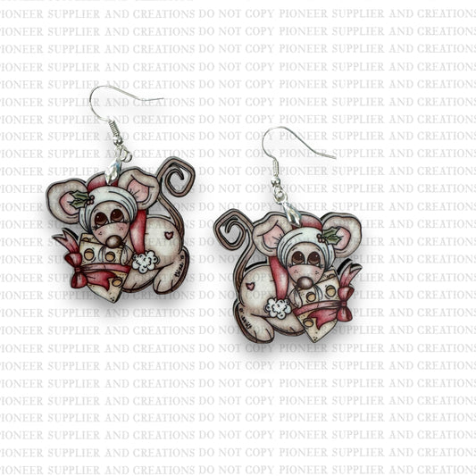 Christmas Cheese Mouse Earring Sublimation Blank Kit | Exclusive