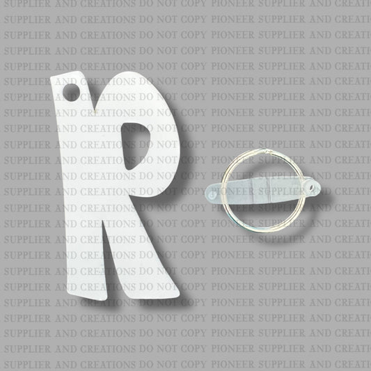 Alpha R Keychain Sublimation Blank  | Exclusive Monogram Moments
