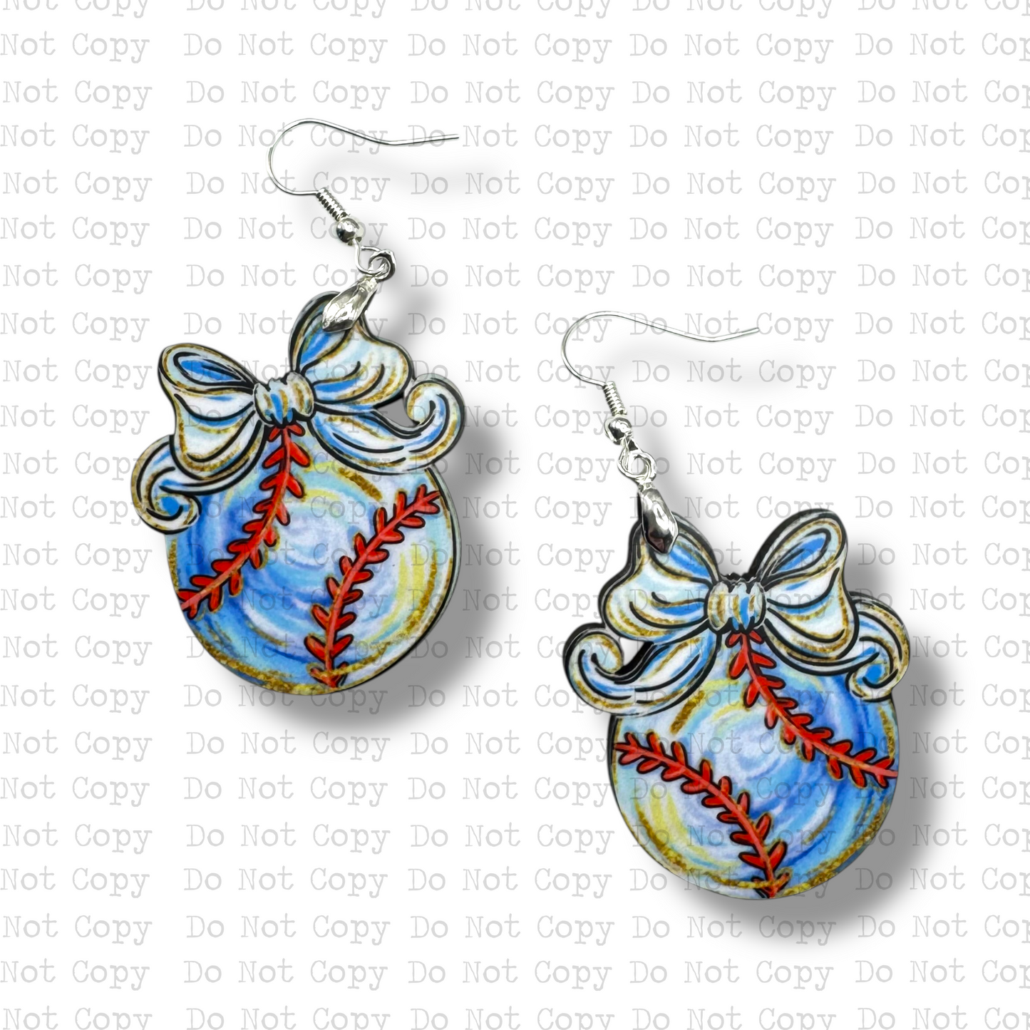 Baseball Coquette Bow Earring Sublimation Blank Kit
