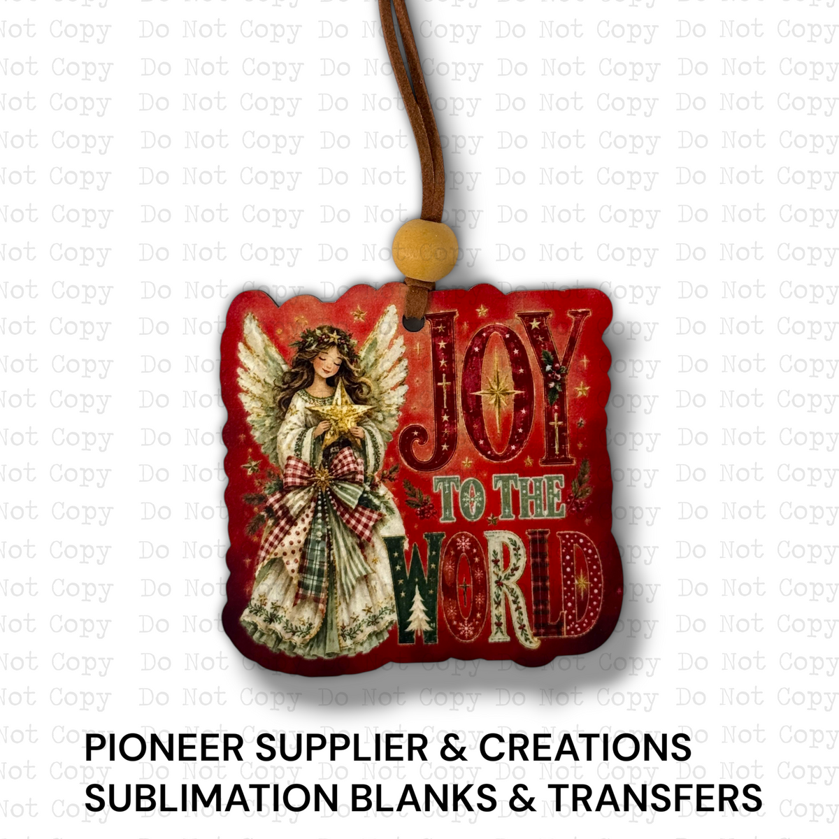 Joy To The World Angel Ornament Sublimation Blank