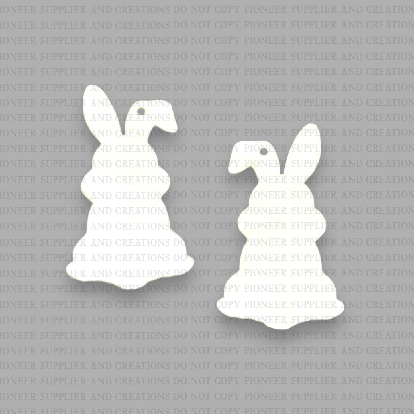 Polkadot White Bunny Earring Sublimation Blank Kit | Exclusive