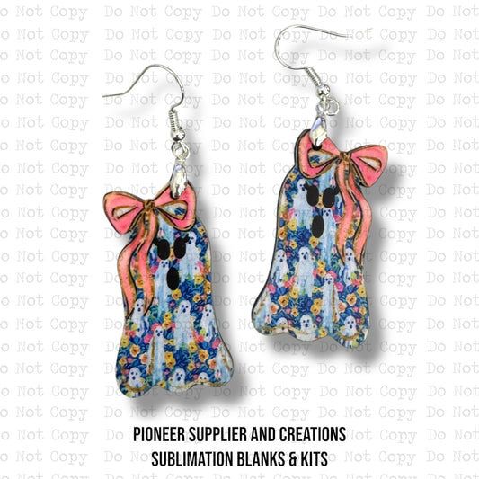 Preppy Ghostly Ghost Earring Sublimation Blank Kit