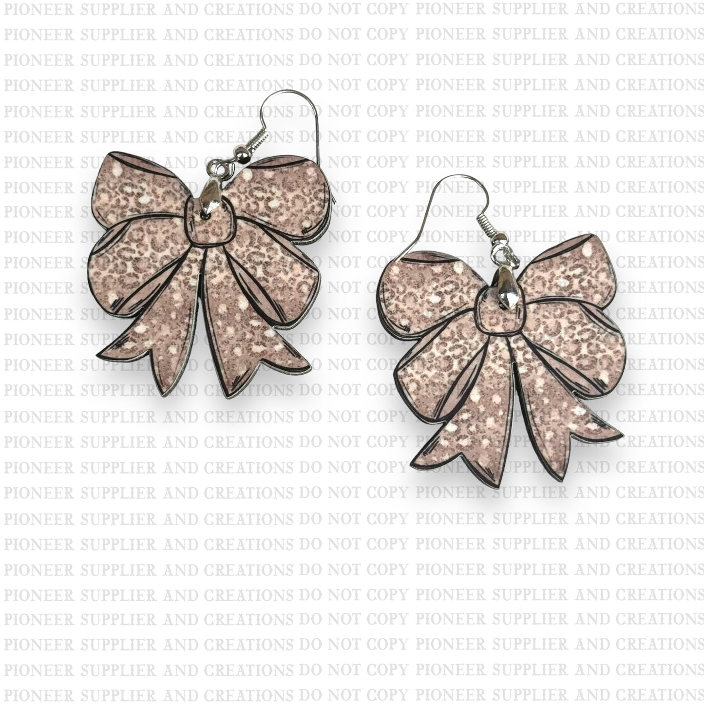 Gold Glitter School Spirit Bow Earring Sublimation Blanks | Exclusive Alicia Ray Art