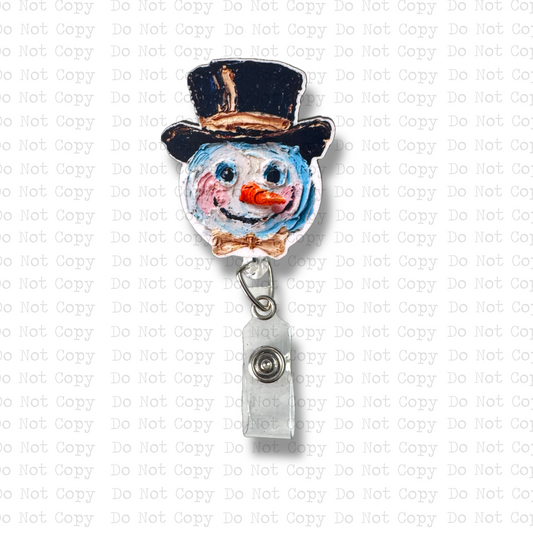 Hand Painted Snowman Badge Button Sublimation Blank | Set of 2 TTDC