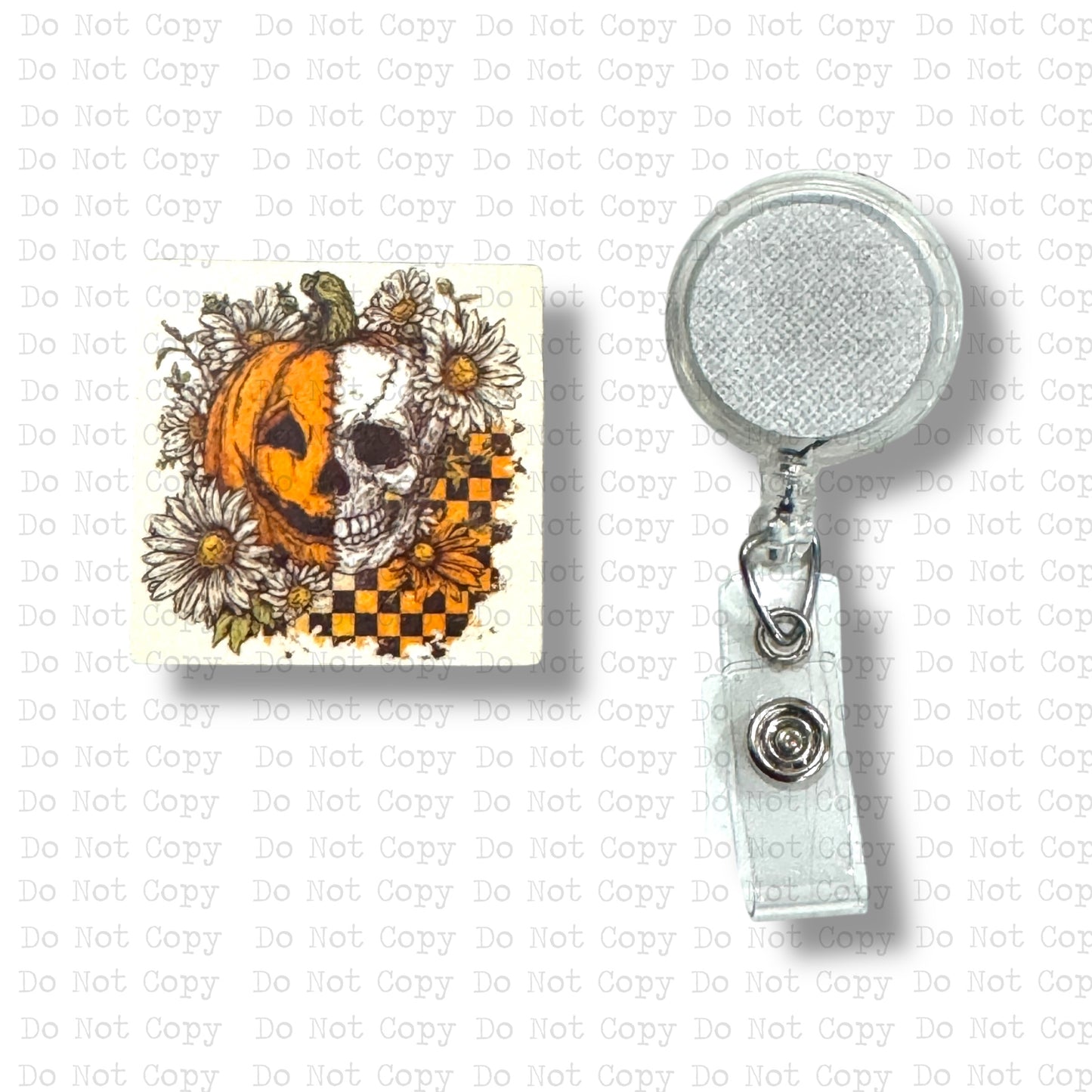 Pumpkin Skull Badge Reel Sublimation Blank Kit
