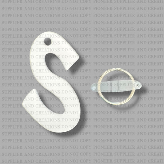 Alpha S Keychain Sublimation Blank  | Exclusive Monogram Moments