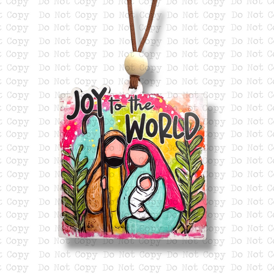 Joy To The World Neon Ornament Sublimation Blank