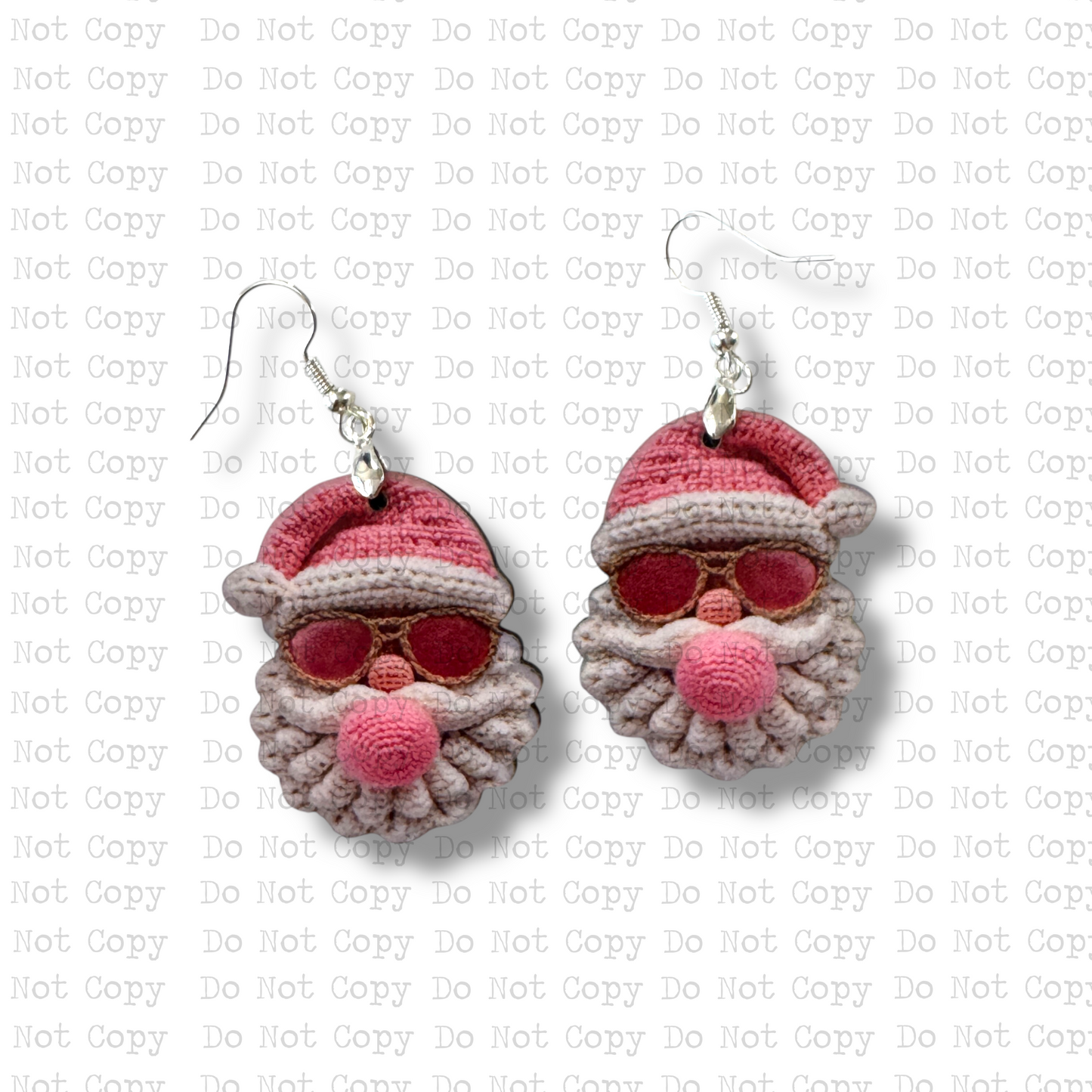 Bubblegum Shades Santa Earring Sublimation Blank Kit
