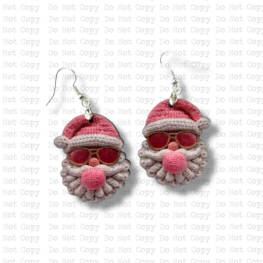 Bubblegum Shades Santa Earring Sublimation Blank Kit