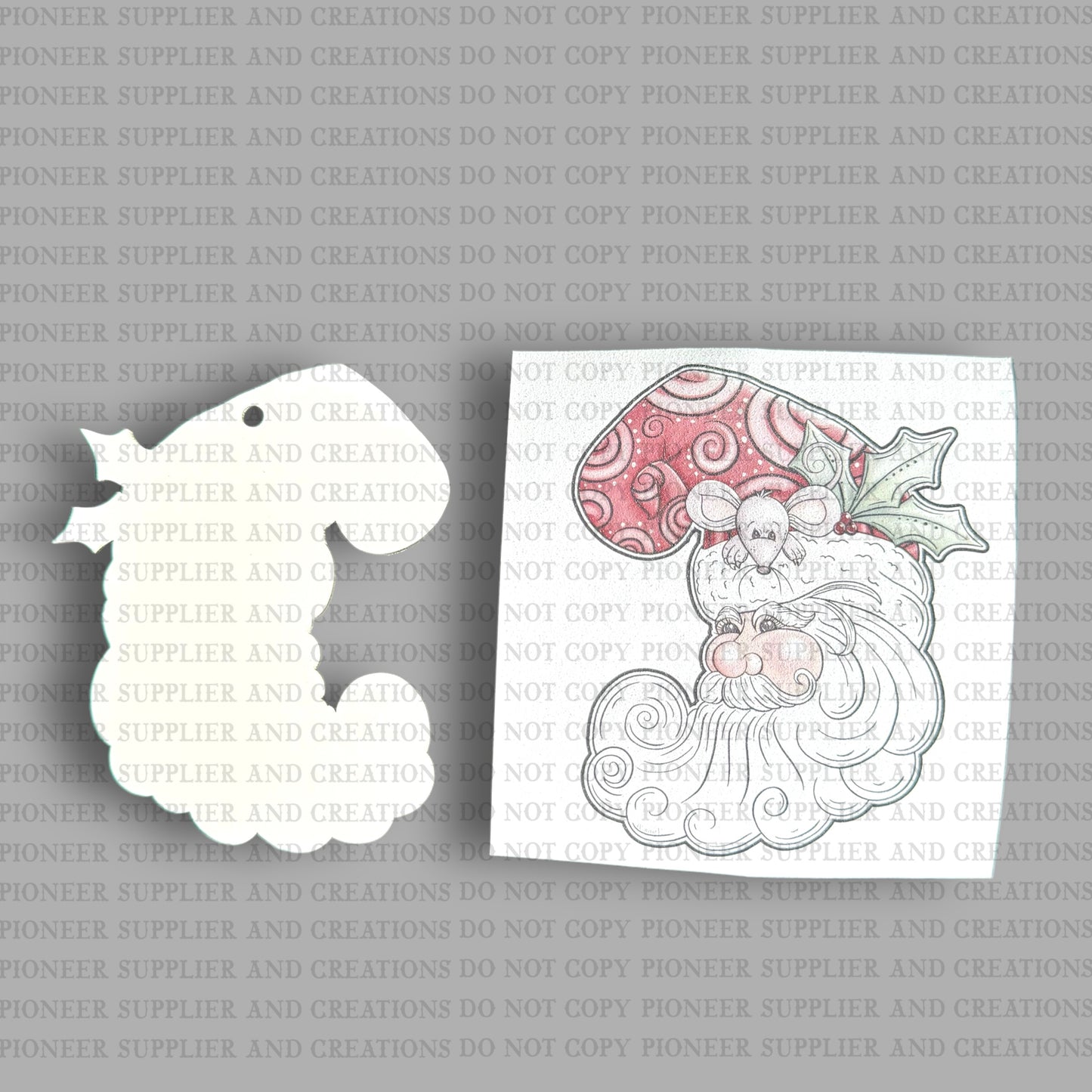 Santas Mouse Friend Ornament Sublimation Blank