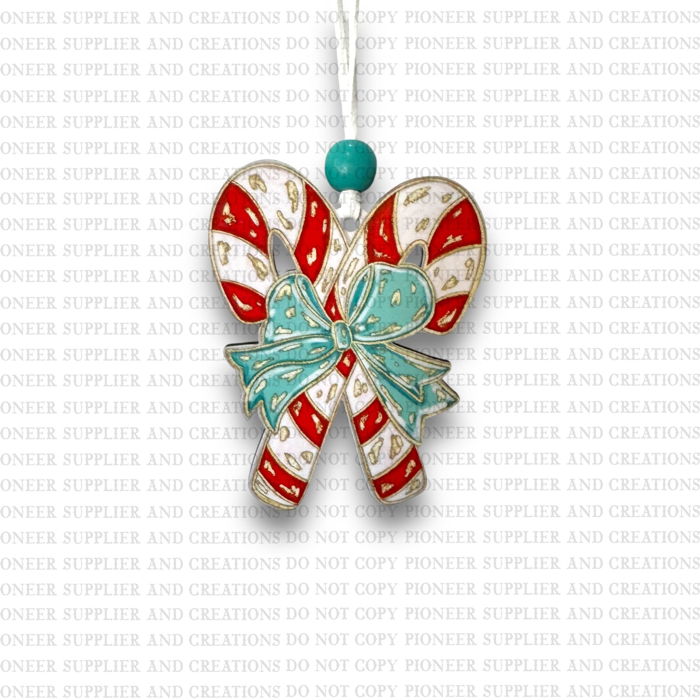 Red Double Candy Cane Ornament Sublimation Blank | Exclusive Pixel Pop