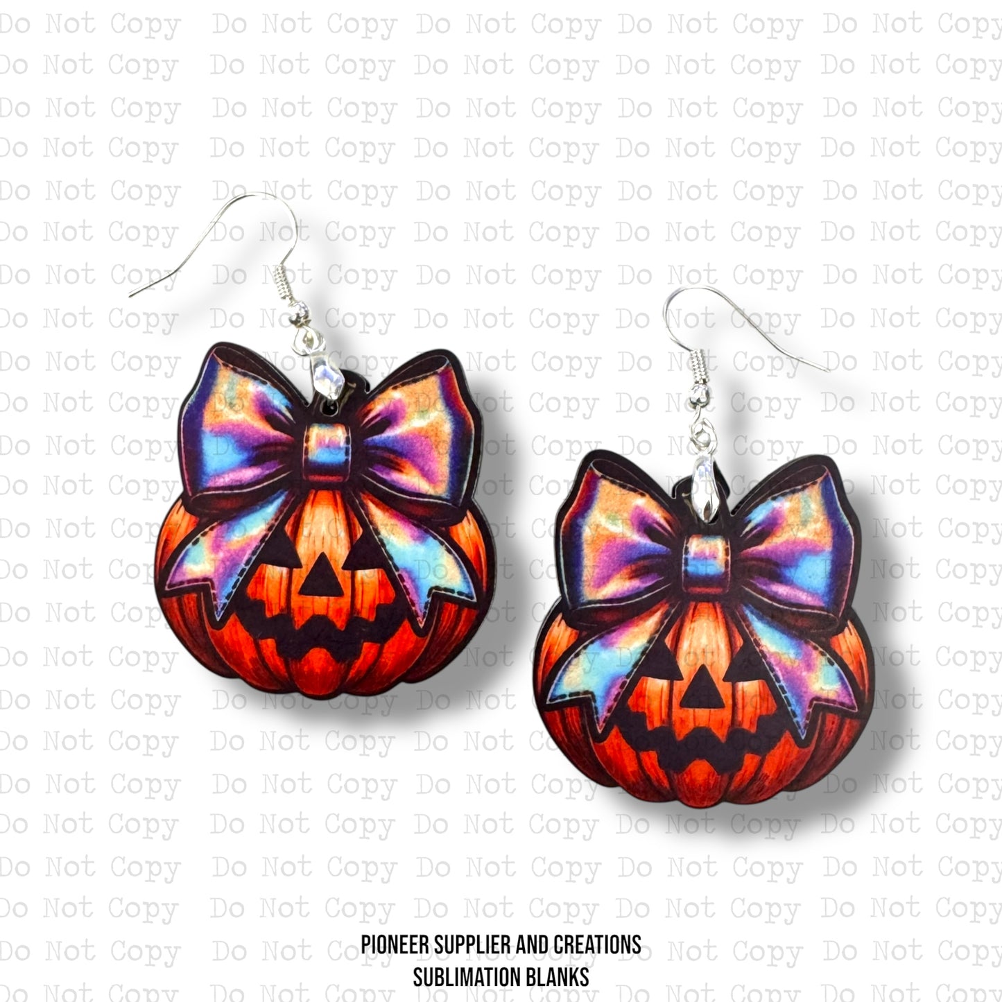 Pumpkin with Holo Bow Earring Sublimation Blank Kit | Exclusive