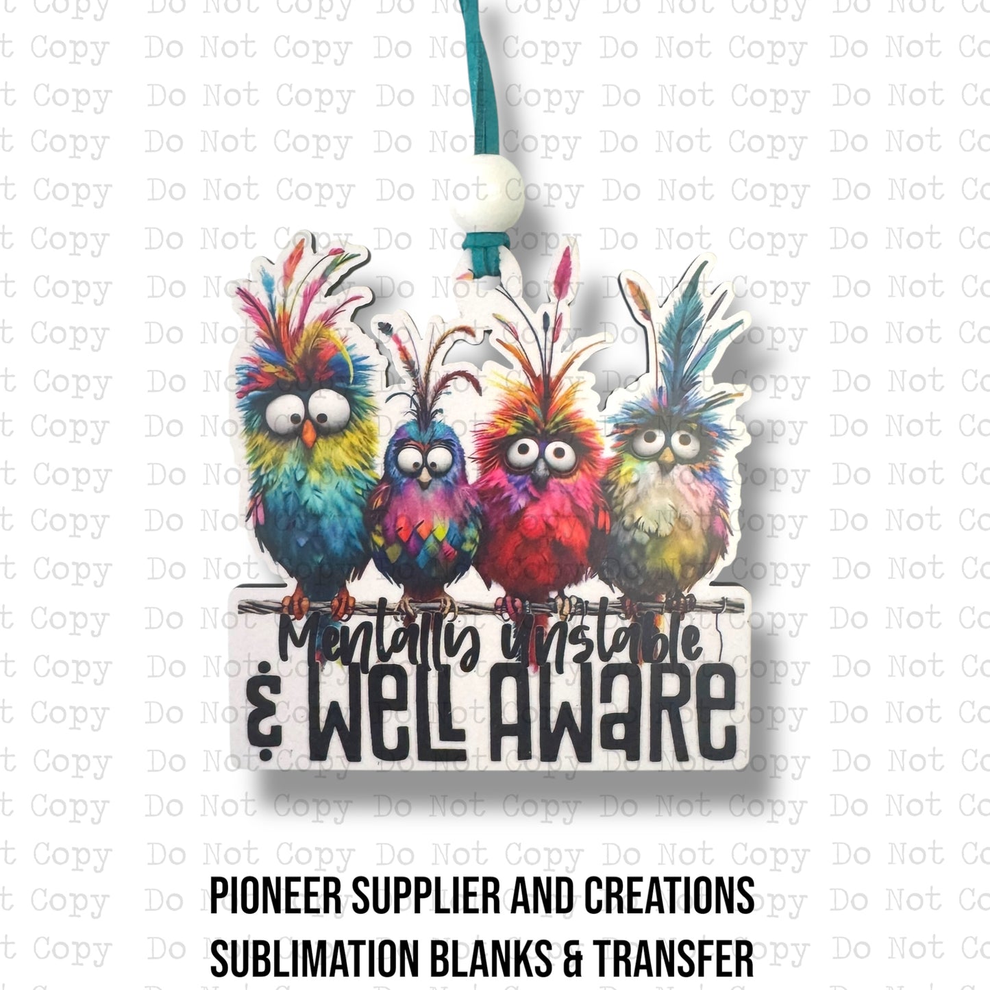 Well Aware Car Charm Sublimation Blank