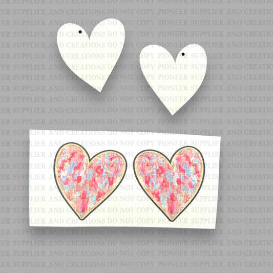 Gold Painted Heart Earring Sublimation Blanks | ARA
