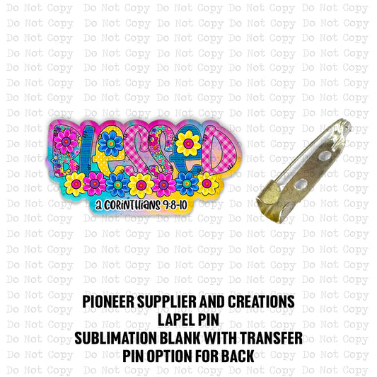 Blessed Lapel Pin Sublimation Blank Kit