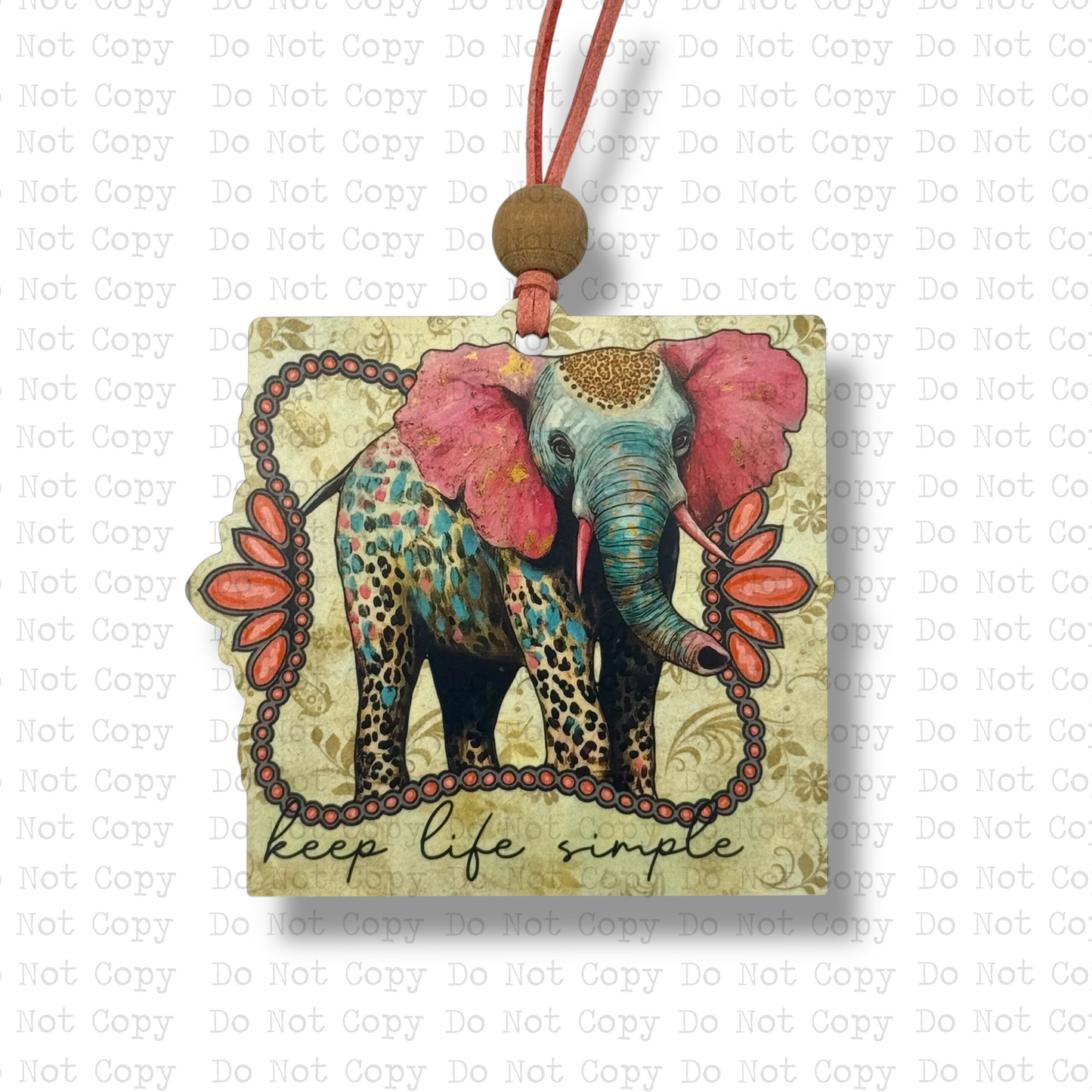 Keep Life Simple Car Charm Sublimation Blank | SA