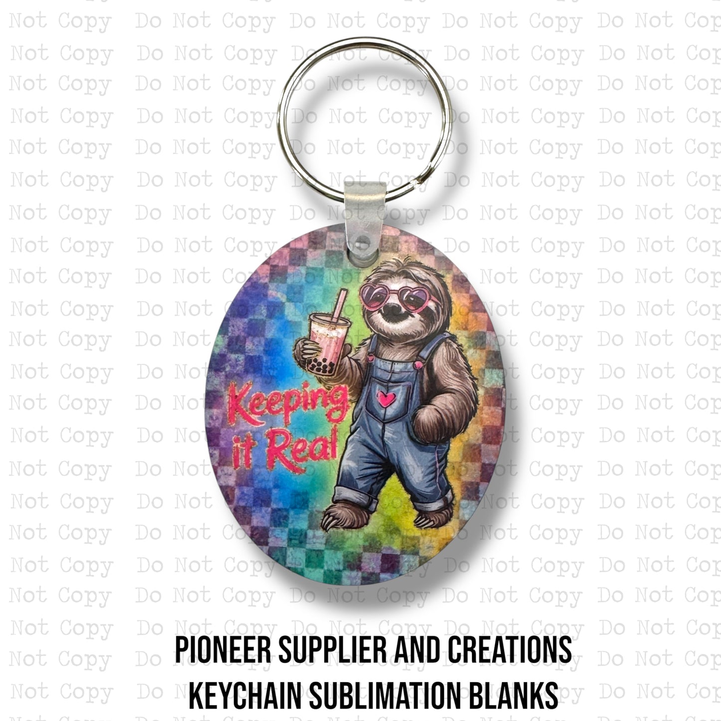 Sloth Snarky Animal Keychain Sublimation Blank Kit