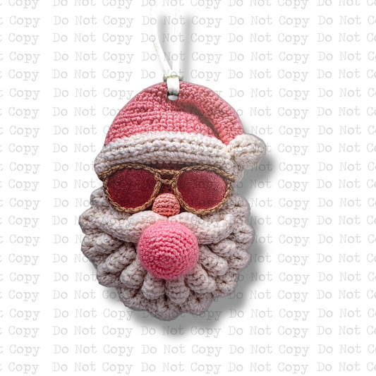 Bubblegum Shades Christmas Santa Ornament Sublimation Blank
