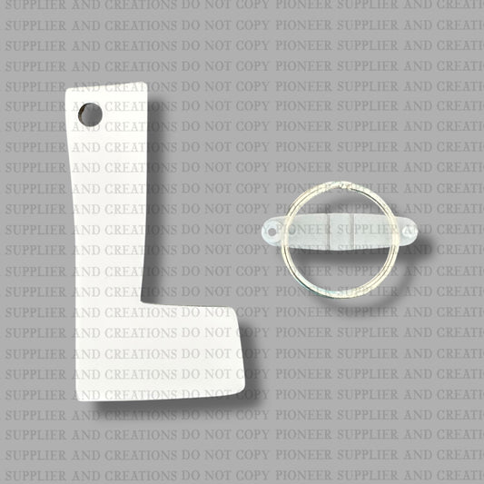 Alpha L Keychain Sublimation Blank  | Exclusive Monogram Moments