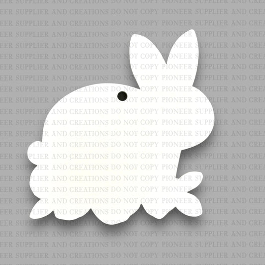 Floral Hand Drawn Bunny Bag Tag Sublimation Blank