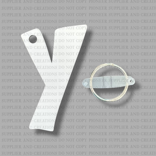 Alpha Y Keychain Sublimation Blank  | Exclusive Monogram Moments