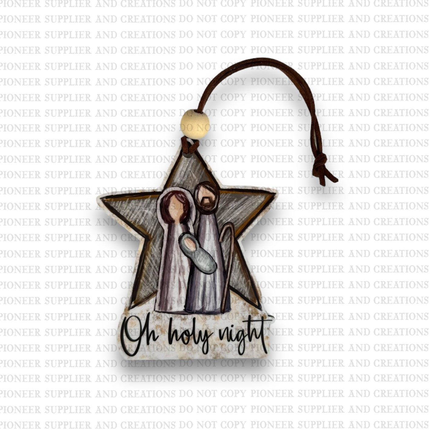 Oh Holy Night Star Ornament Sublimation Blank