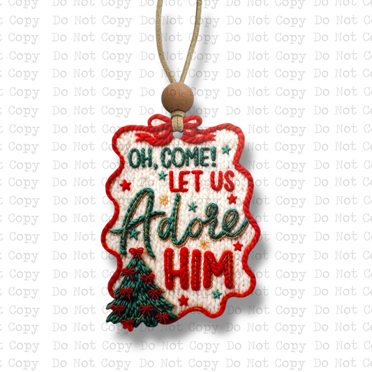 Let Us Adore Him Tree Ornament Sublimation Blank