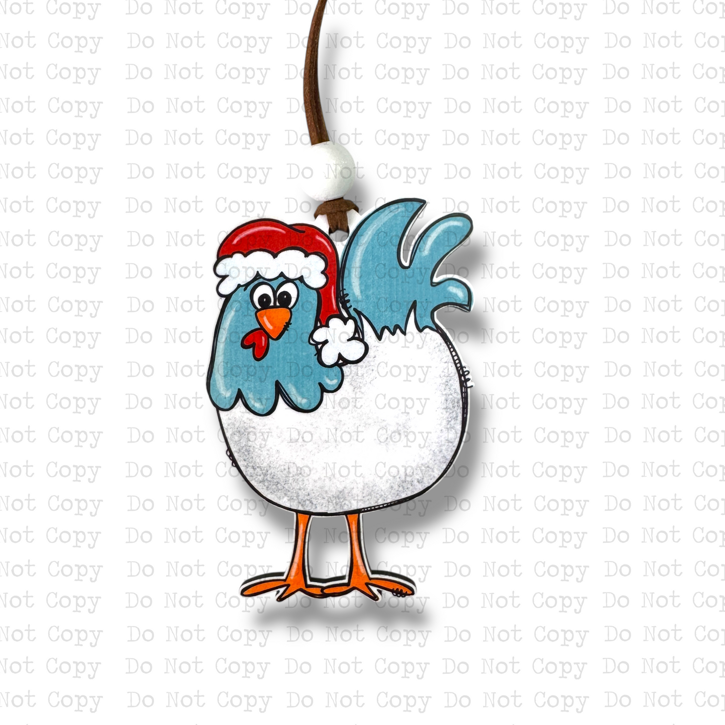 Santa Chicken Ornament Sublimation Blank