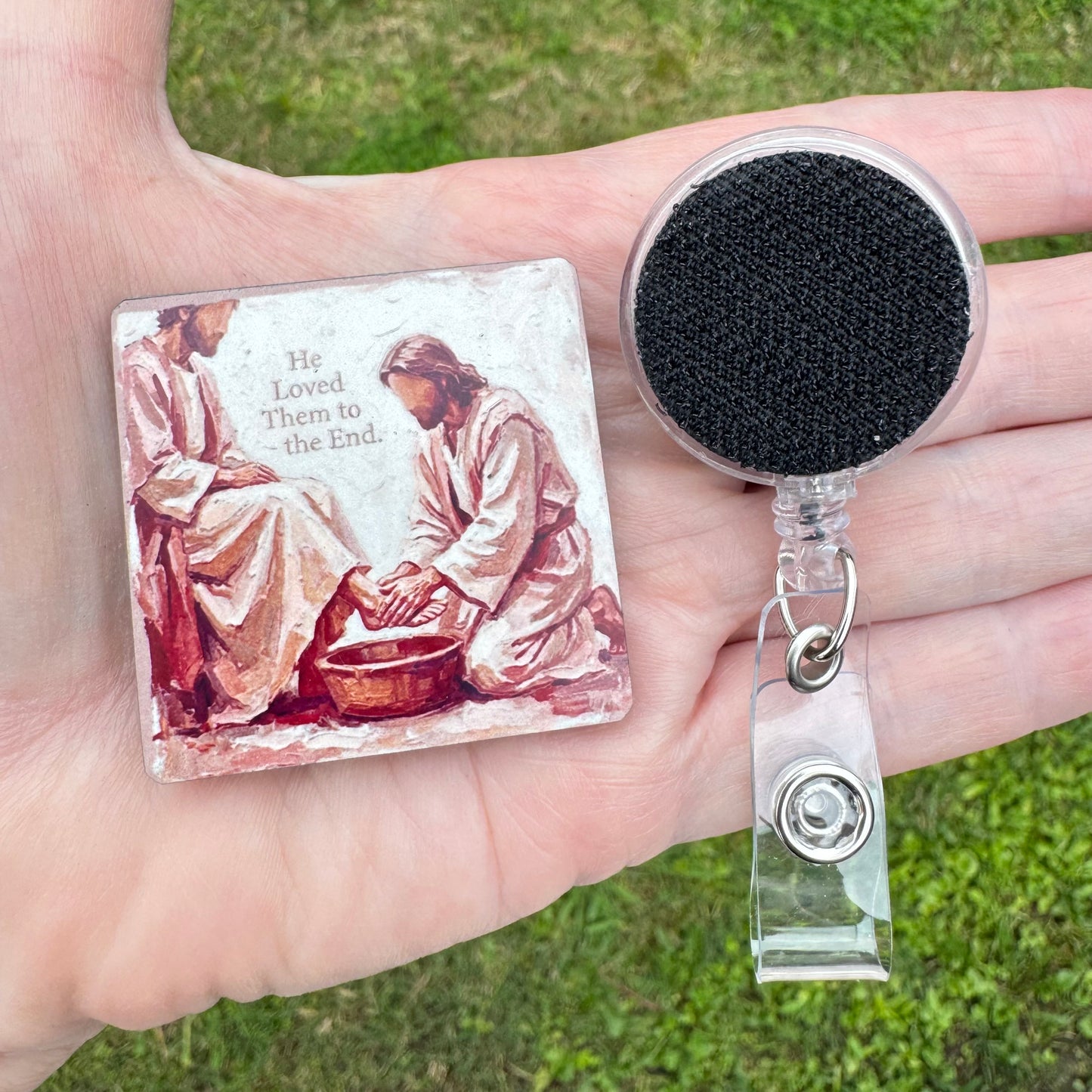 Foot Washing Badge Button Sublimation Blank | Set of 2