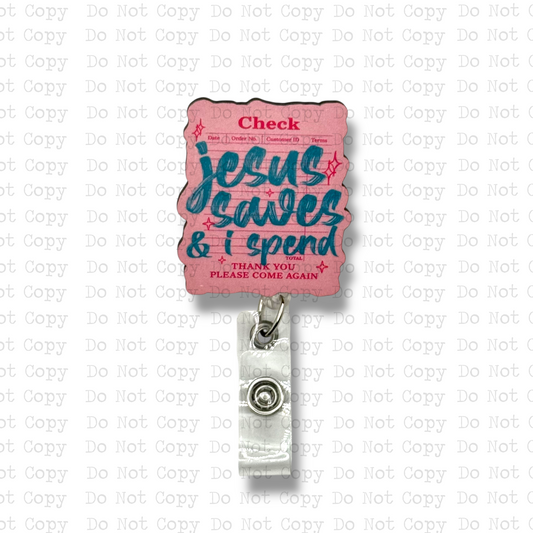 Jesus Saves I Spend Badge Reel Sublimation Blanks | Set of 2 SD