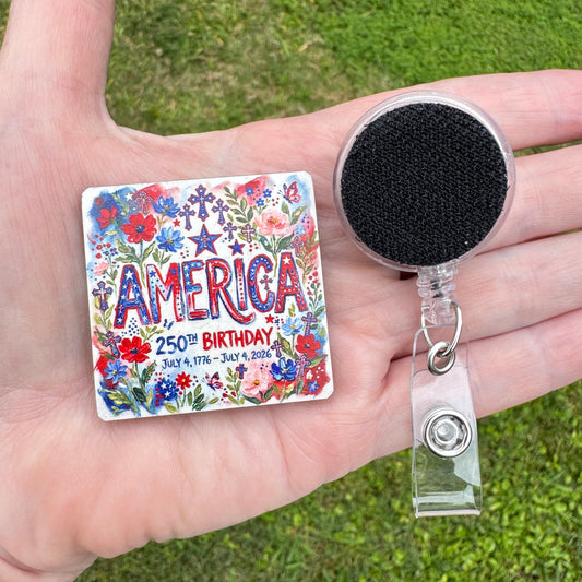 America 250 Years Badge Button Sublimation Blank | Set of 2