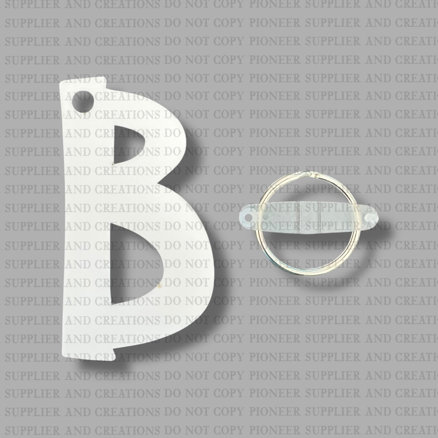 Alpha B Keychain Sublimation Blank | Exclusive Monogram Moments